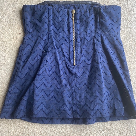 Navy blue Vineyard Vines textured strapless top - Picture 2 of 3